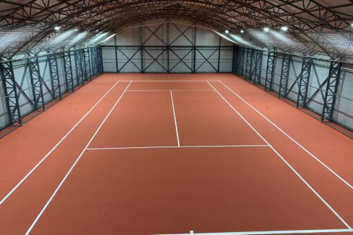 Have you seen the construction of an indoor tennis court?